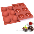 6-holte ronde chocolade siliconen mal